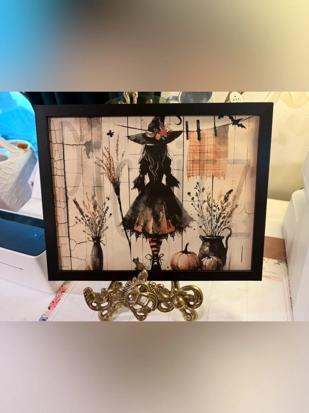 Halloween Witch Framed 8x10 Wall Art